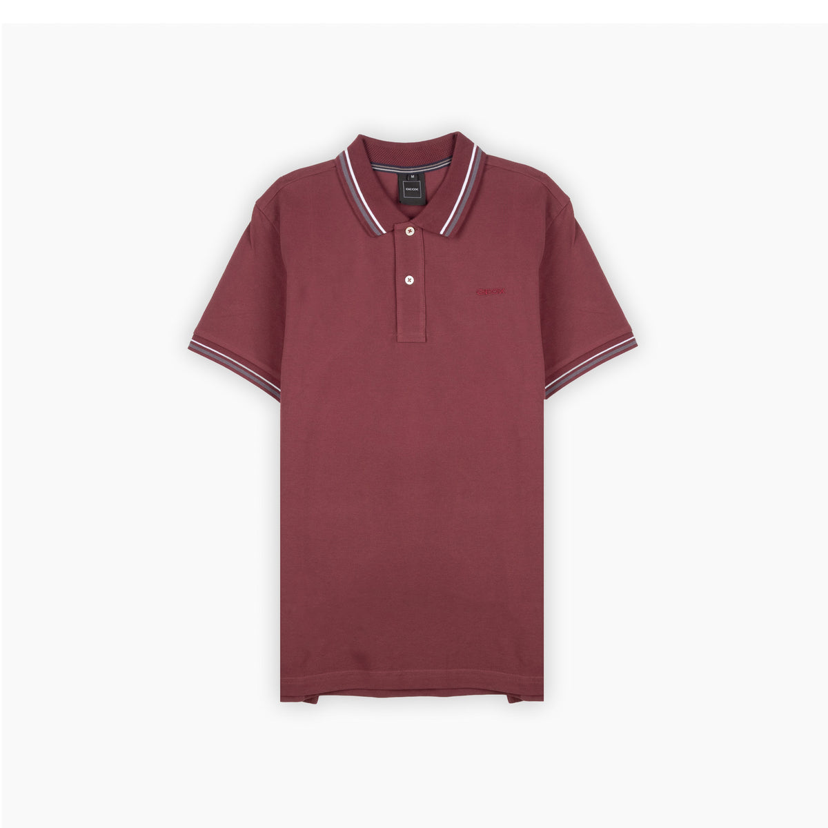 Polo Homem Geox Cor de Vinho com Riscas Contrastantes