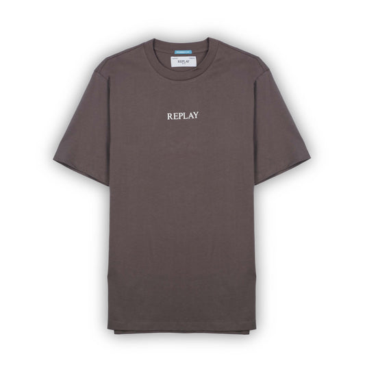 T-Shirt de Homem REPLAY – Minimalismo Versátil em Tom Neutro