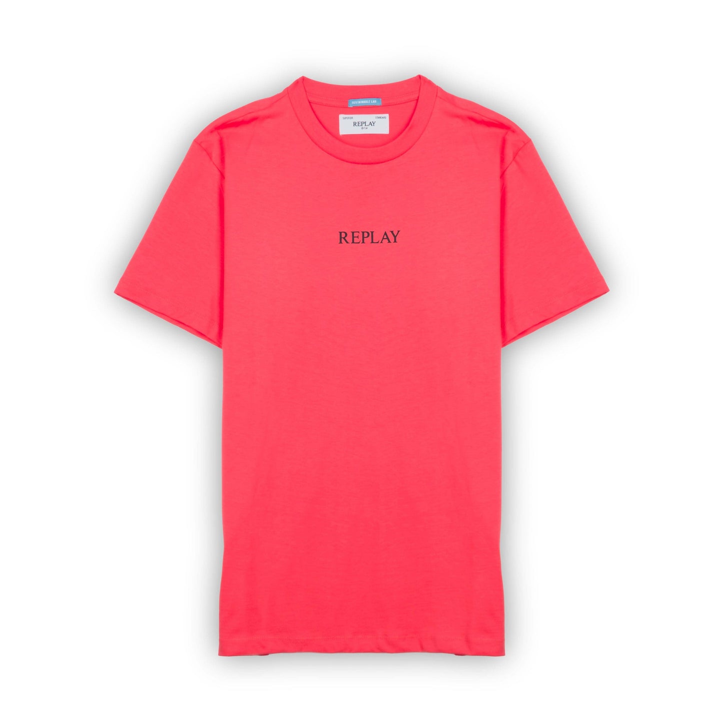 T-Shirt de Homem REPLAY – Minimalismo com Cor de Impacto