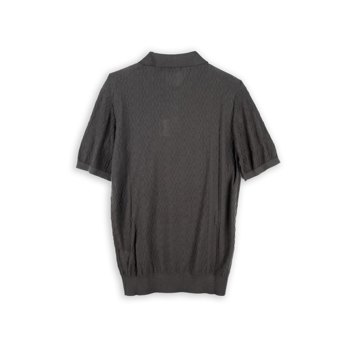 Polo Homem Yes Zee Cinzento com Textura Ondulada