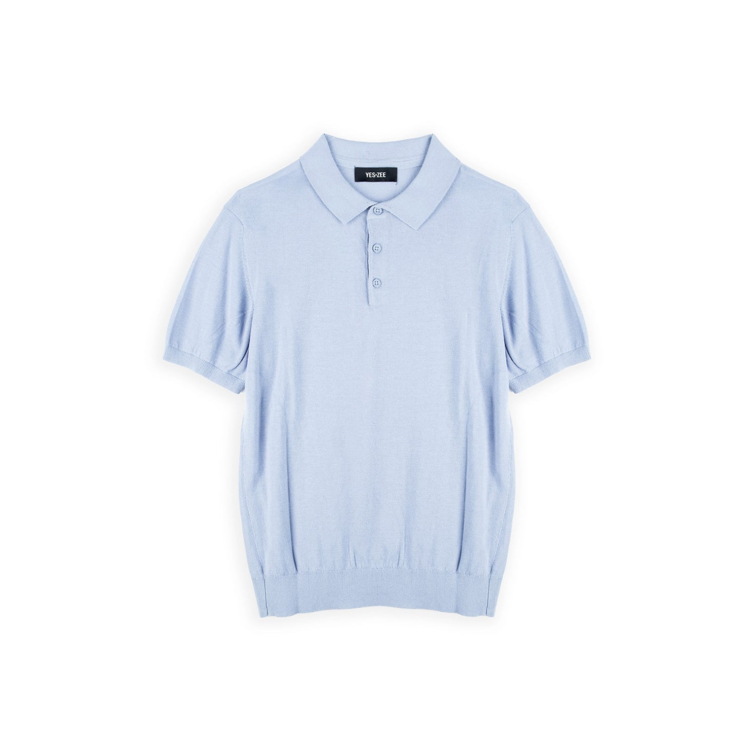 Polo Homem Yes Zee Azul-Claro de Linhas Minimalistas