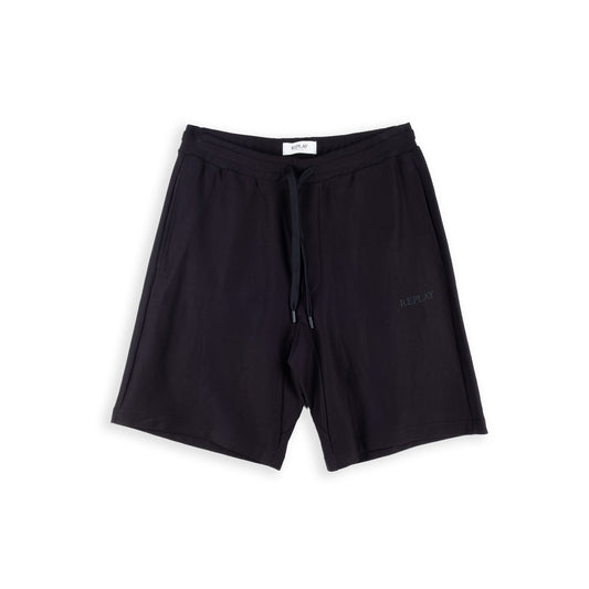 Calções Homem Replay Azul Escuro com Cordão Ajustável e Logótipo Tonal