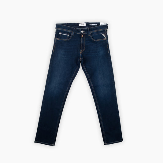 Calças de Ganga Homem Replay Azul-Escuro com Lavagem Discreta