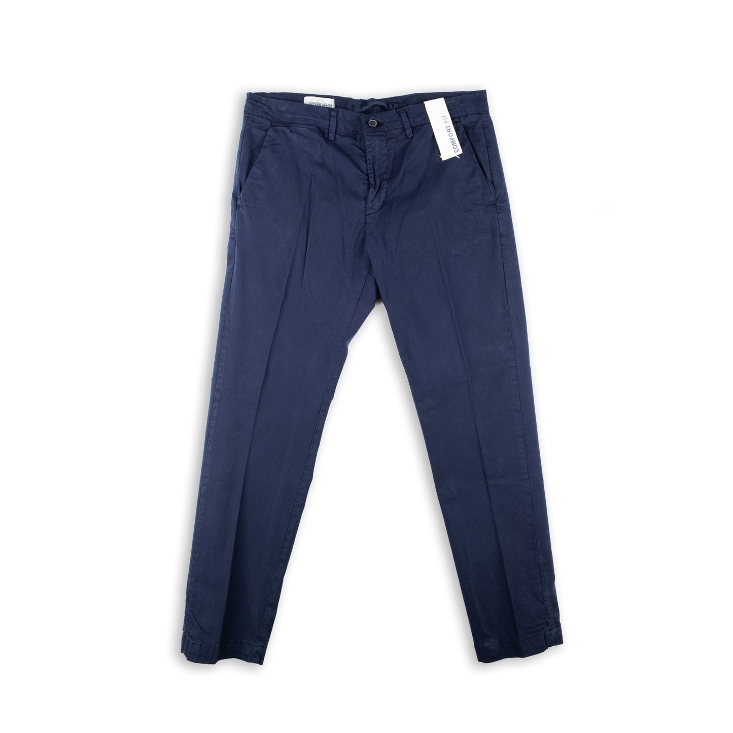 Calças Chino Homem Yes Zee Azul-Escuro de Linhas Clássicas