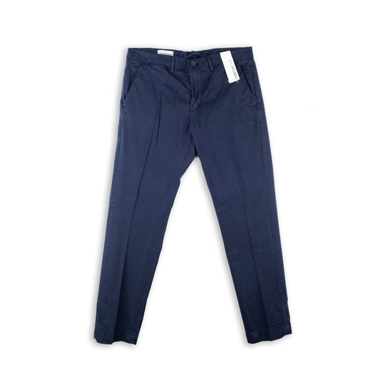 Calças Chino Homem Yes Zee Azul-Escuro de Linhas Clássicas