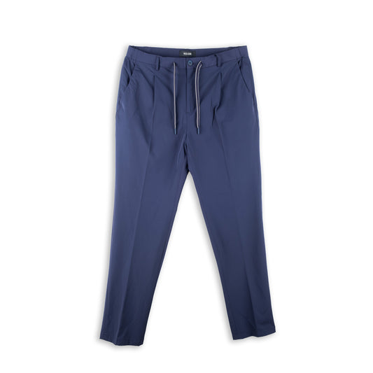 Calças Homem Yes Zee Azul Marinho com Cordão Ajustável e Bolsos Laterais