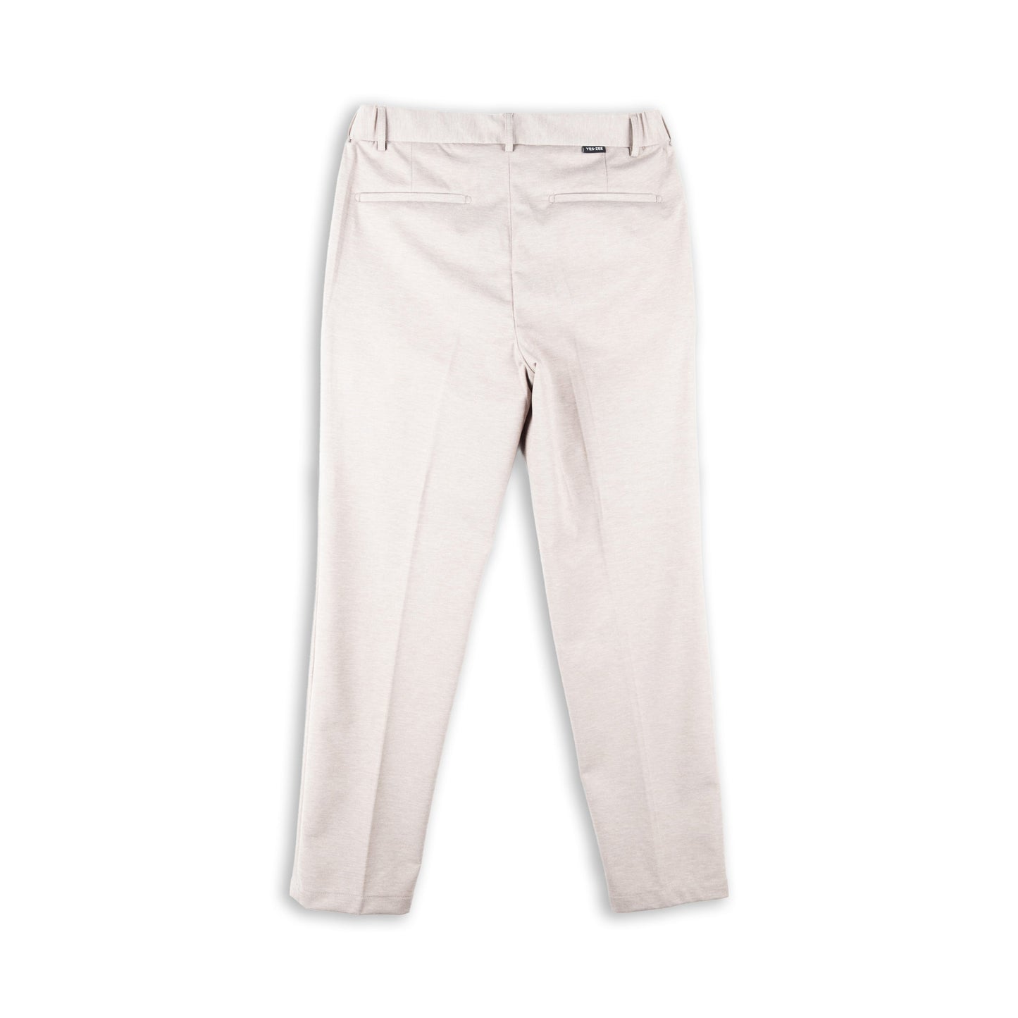 Calças Homem Yes Zee Bege Claro com Pregas Frontais e Bolsos Laterais
