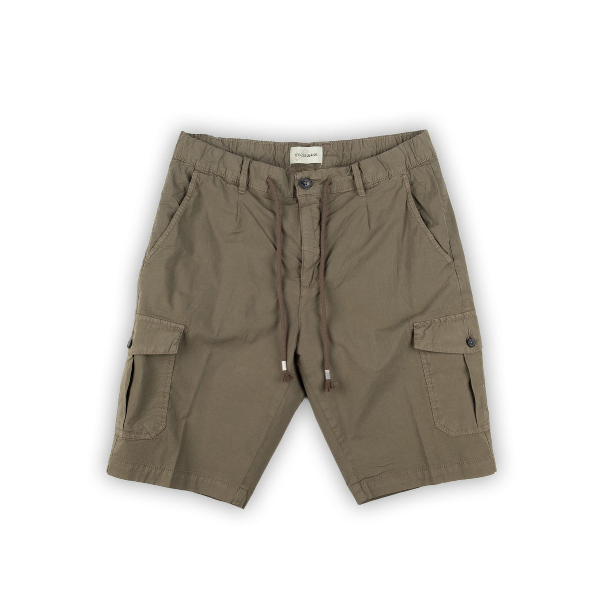 Calções Cargo Homem Yes Zee Verde-Caqui com Cordão