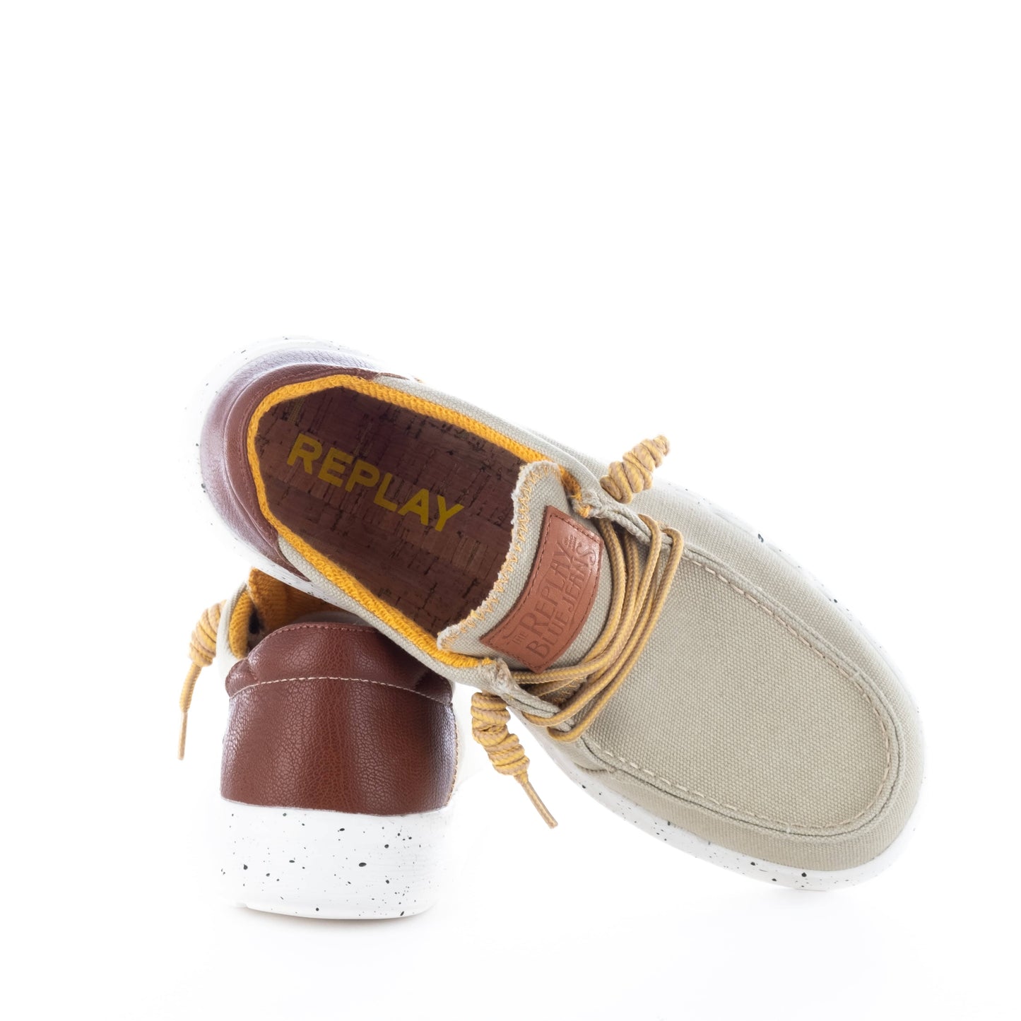 Sapatos Loafer Homem  Replay Bege com detalhe Castanho