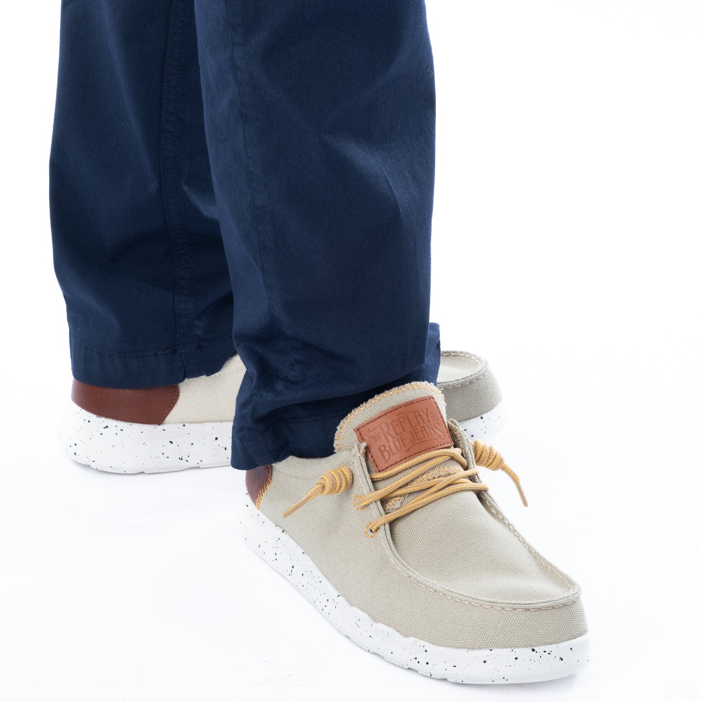 Sapatos Loafer Homem  Replay Bege com detalhe Castanho