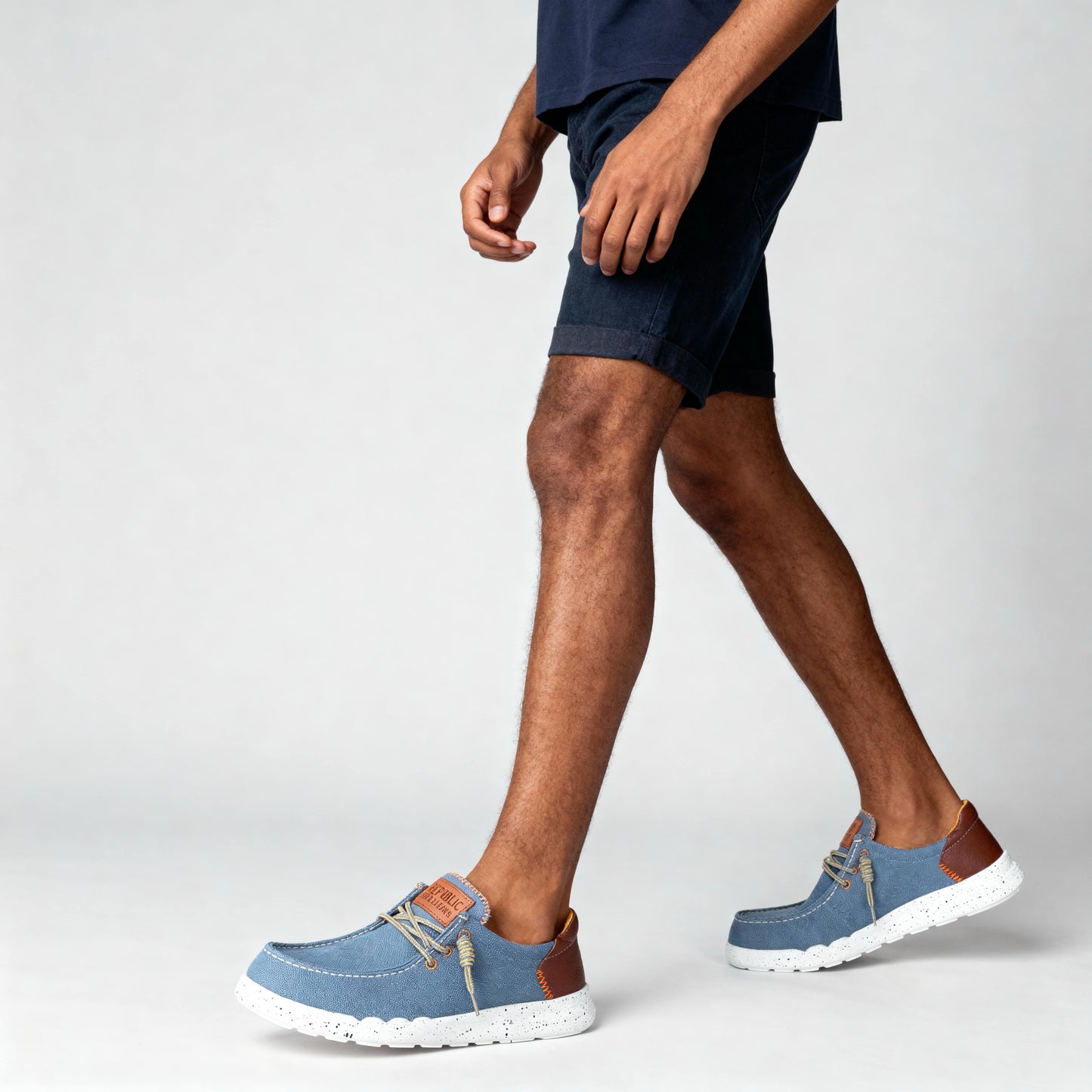Sapatos Loafer Homem  Replay Azuis com detalhe Castanho