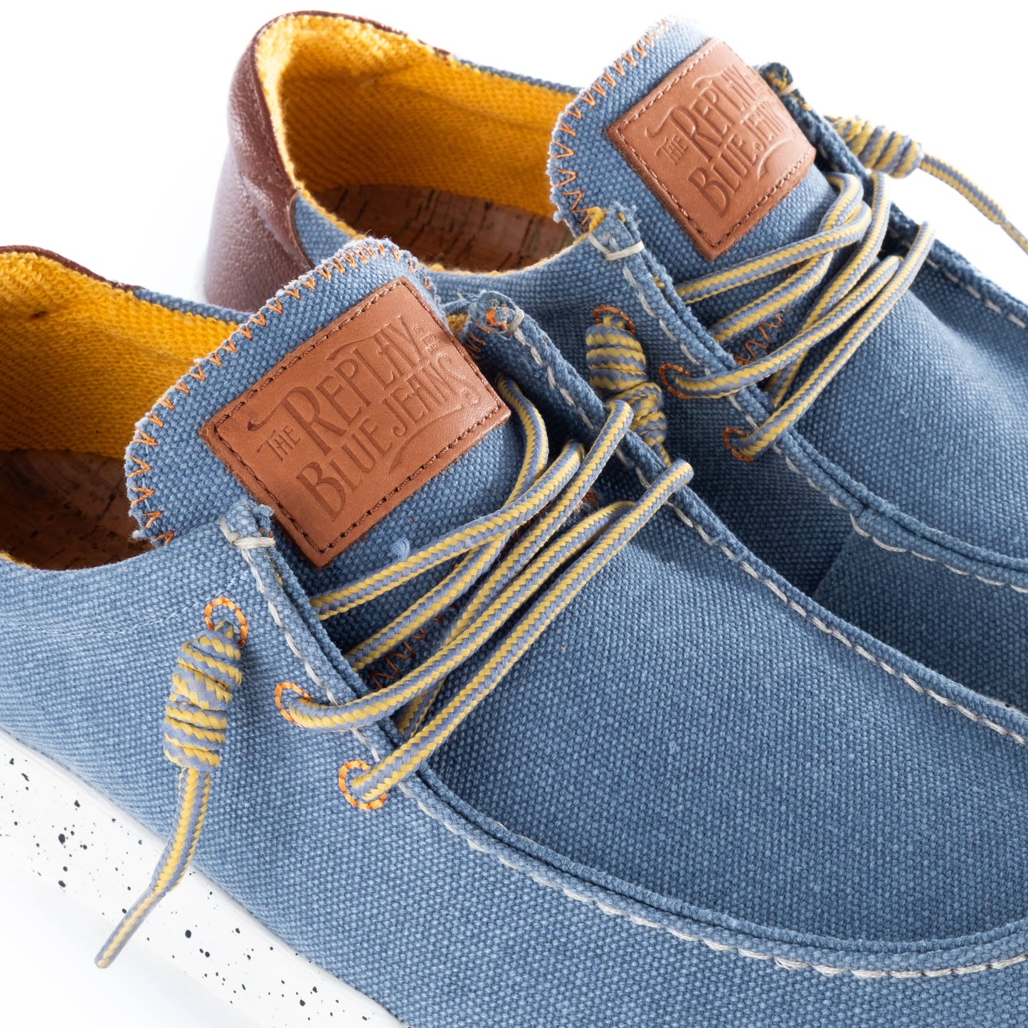 Sapatos Loafer Homem  Replay Azuis com detalhe Castanho