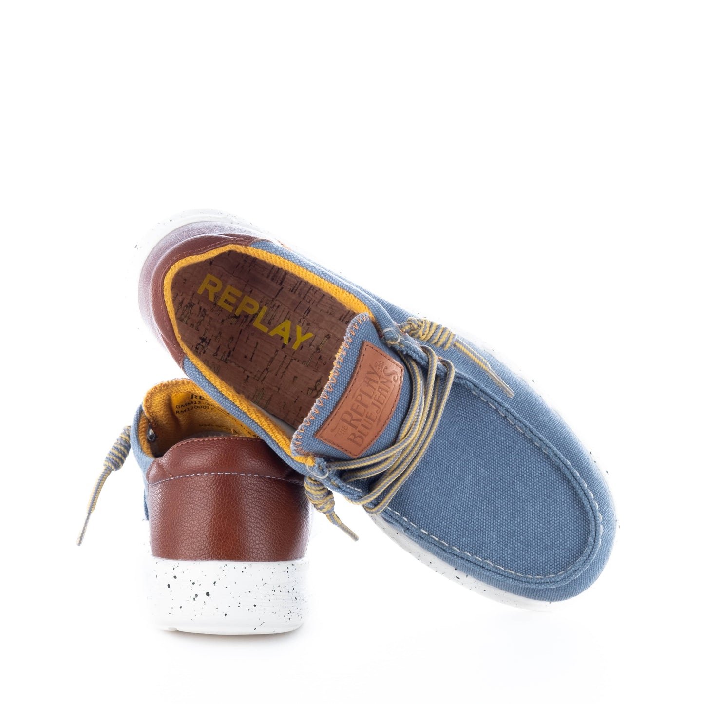 Sapatos Loafer Homem  Replay Azuis com detalhe Castanho