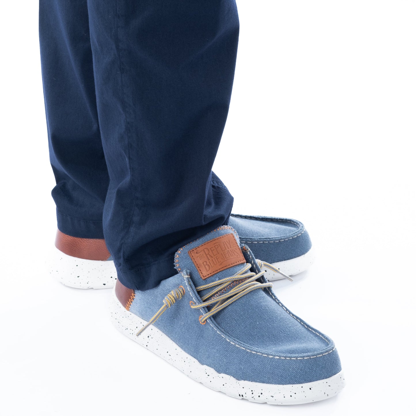 Sapatos Loafer Homem  Replay Azuis com detalhe Castanho