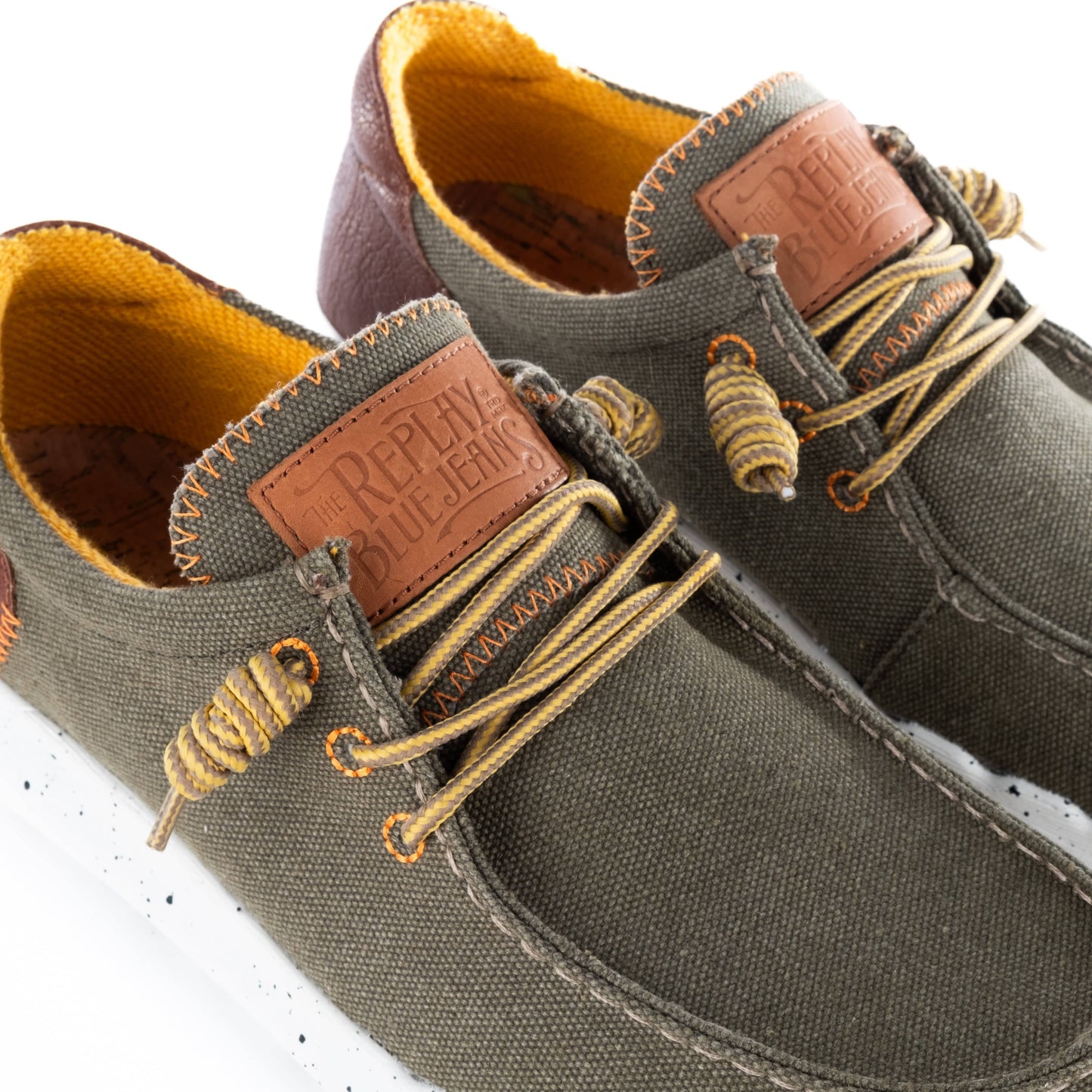 Sapatos Loafer Homem  Replay Verdes com detalhe Castanho