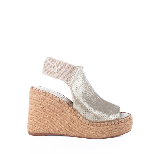 Sandálias Mulher Replay Prateadas com Salto Anabela