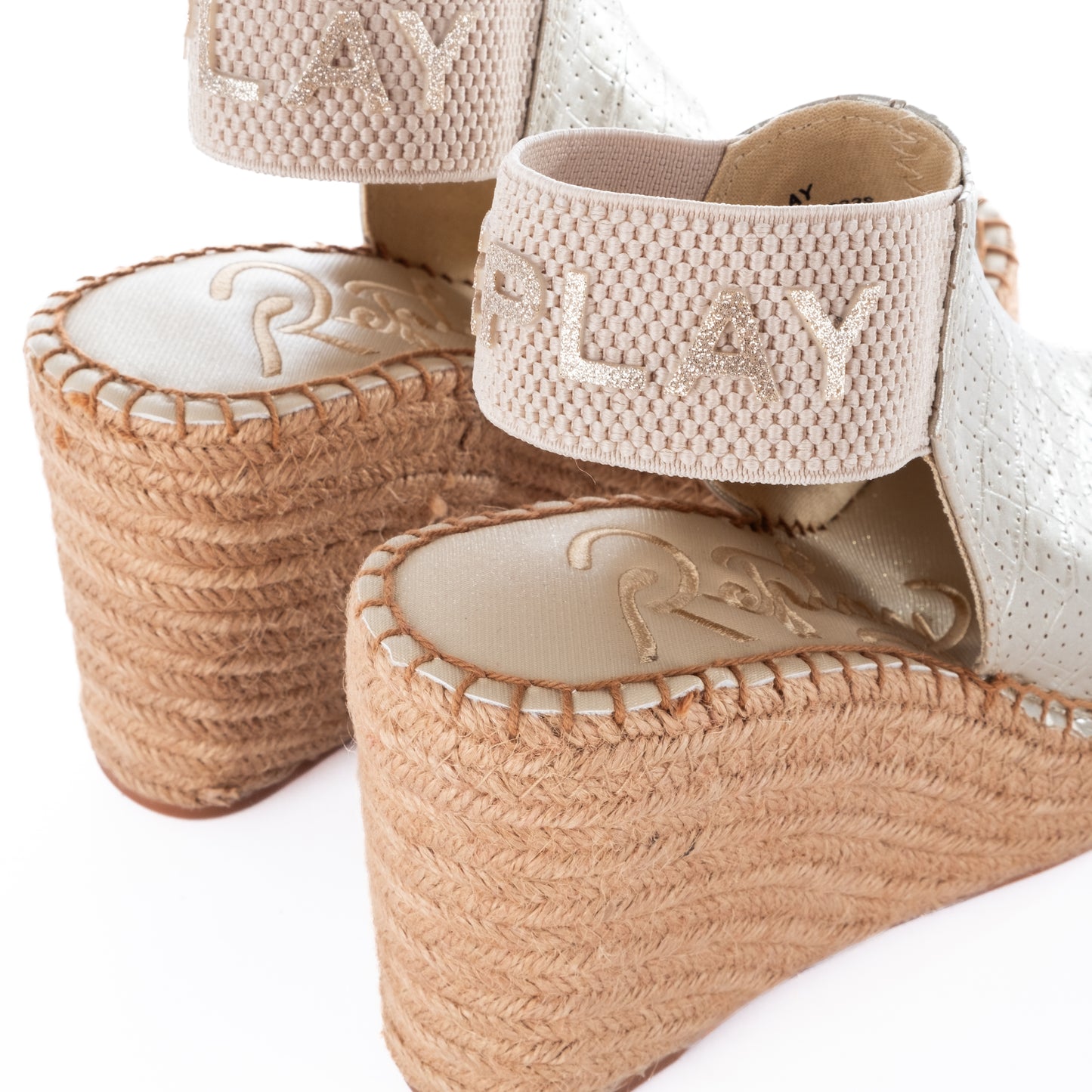 Sandálias Mulher Replay Prateadas com Salto Anabela