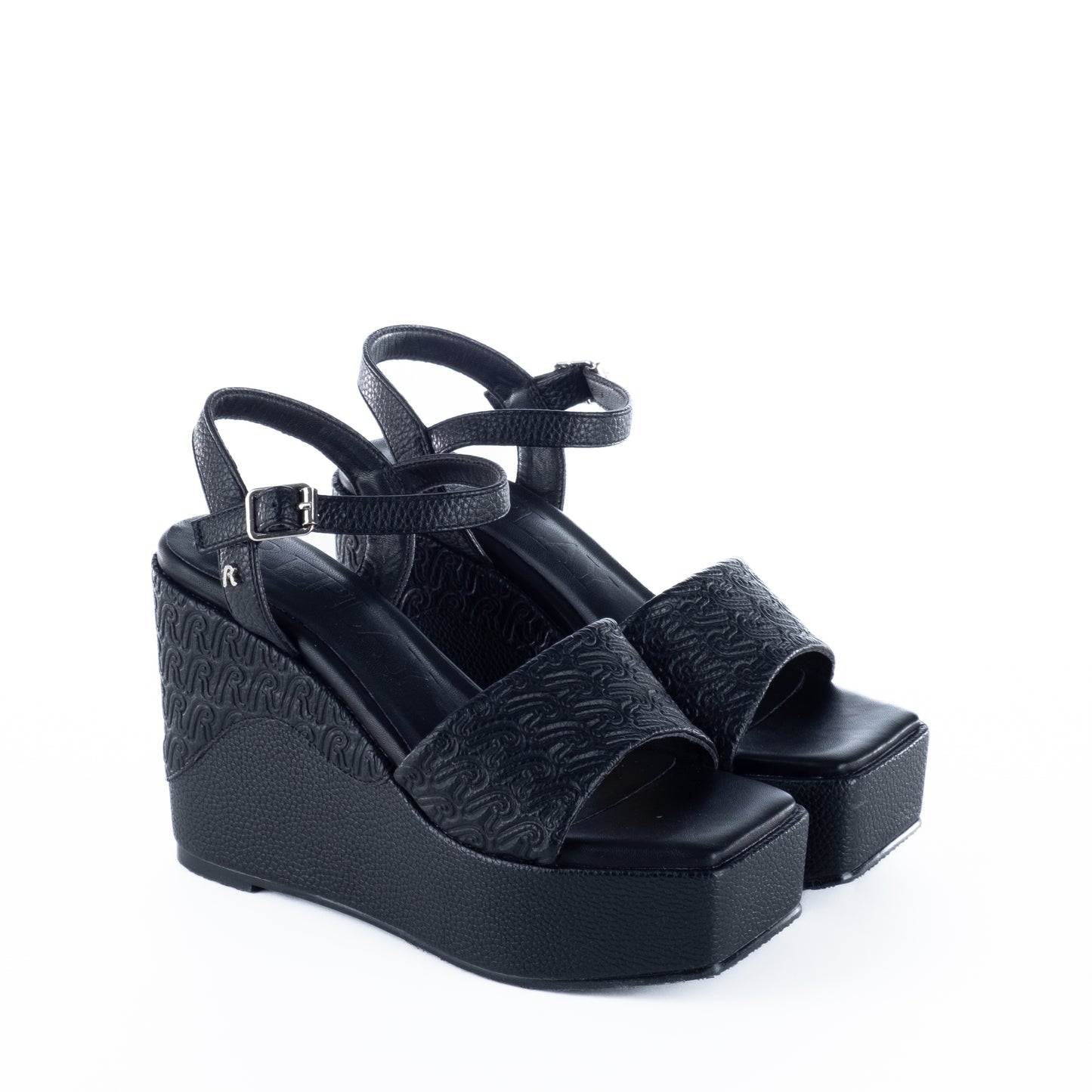 Sandálias Mulher Replay Pretas com Plataforma e Detalhes Elegantes