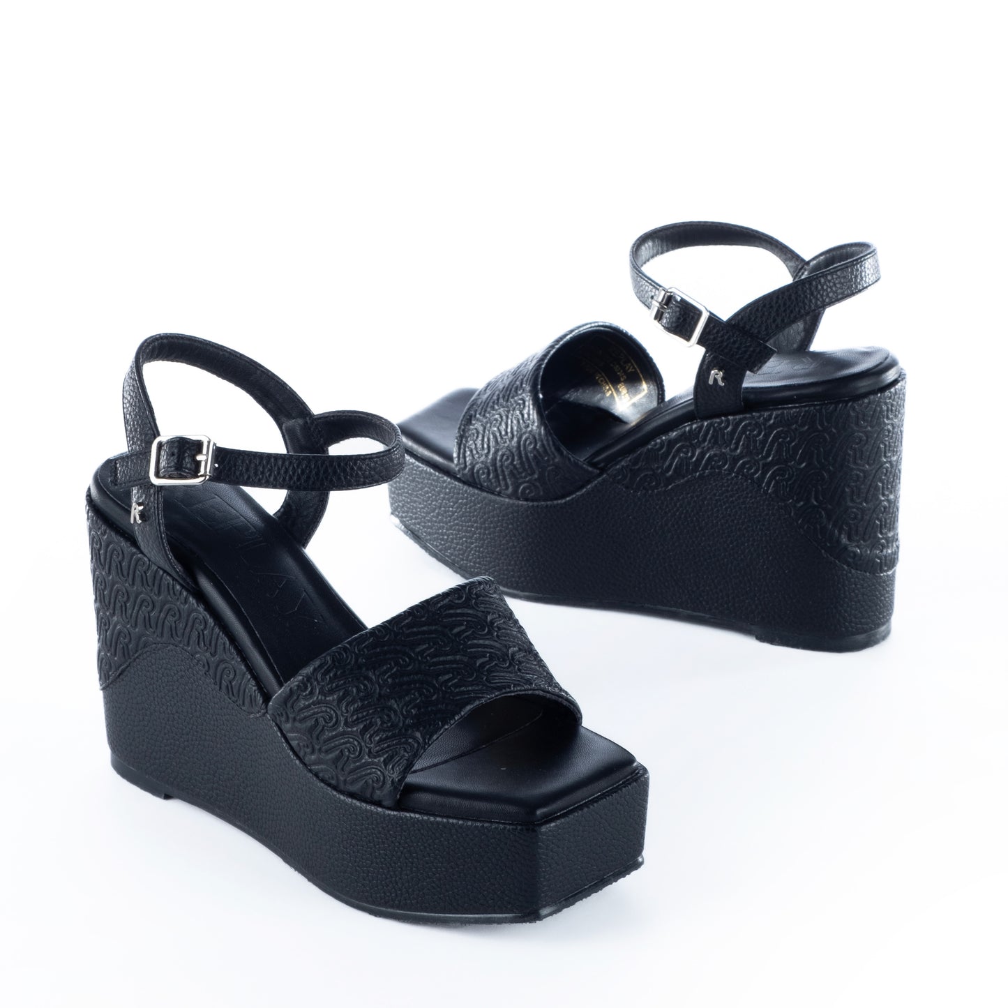 Sandálias Mulher Replay Pretas com Plataforma e Detalhes Elegantes