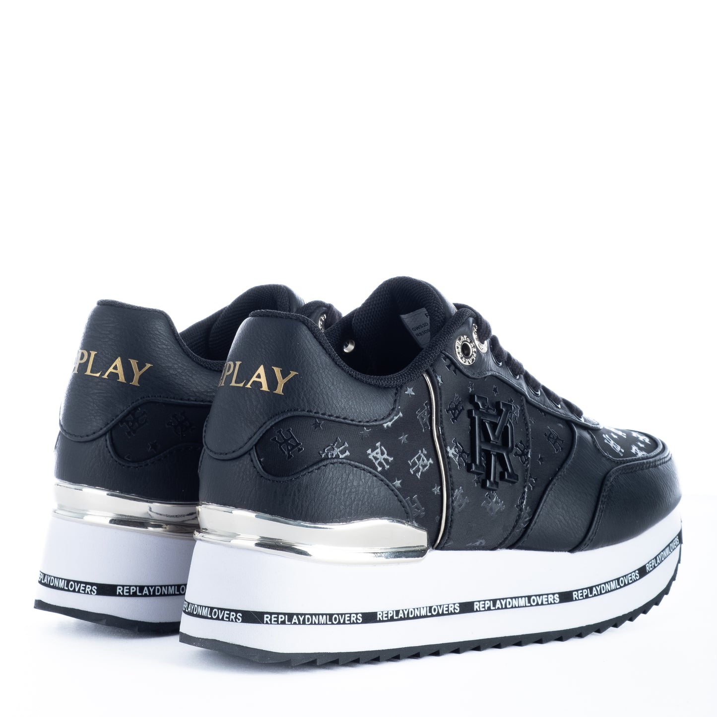 Ténis Mulher Replay Preto com Detalhes em Prata