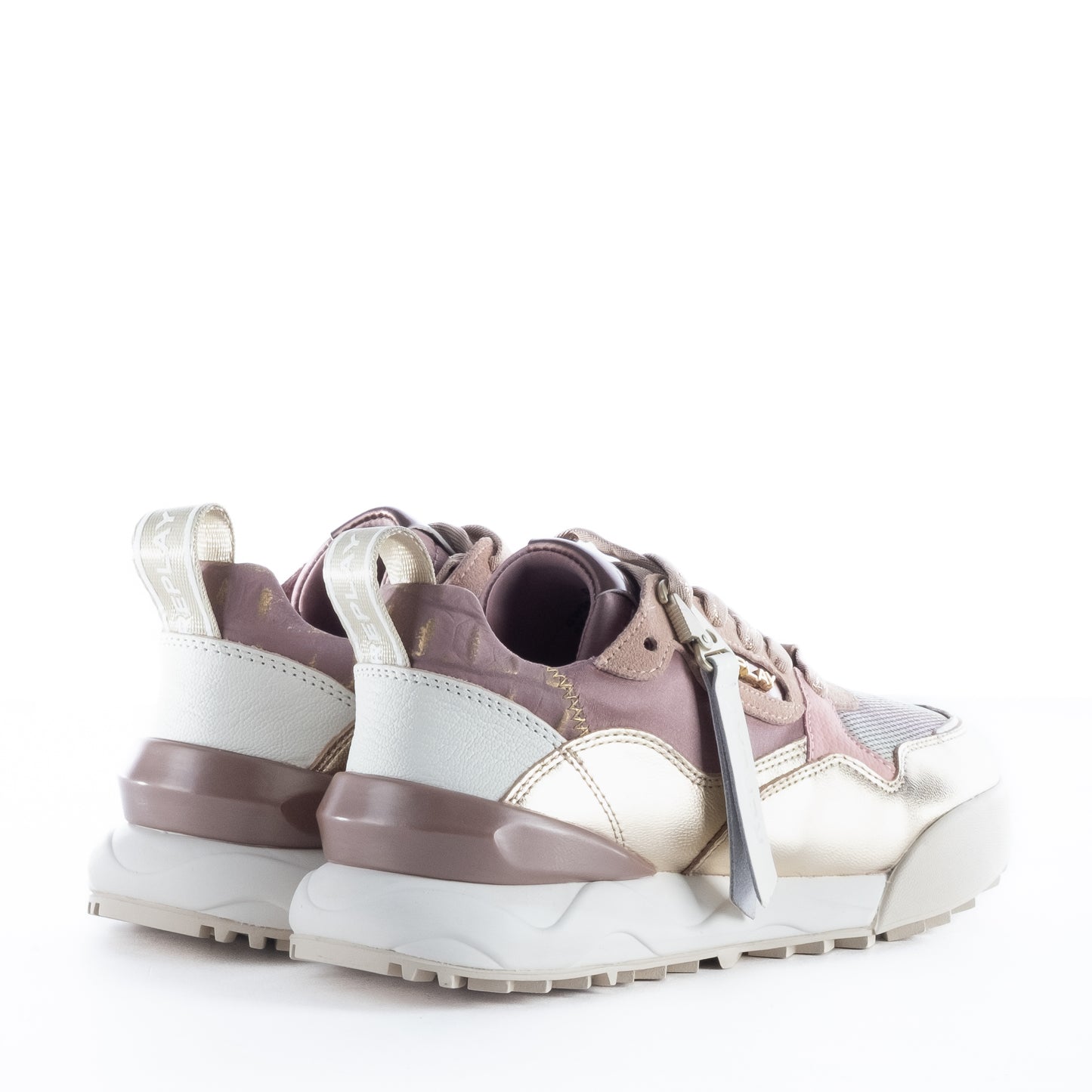 Ténis Mulher Replay Rosa e Dourado com Detalhes Modernos