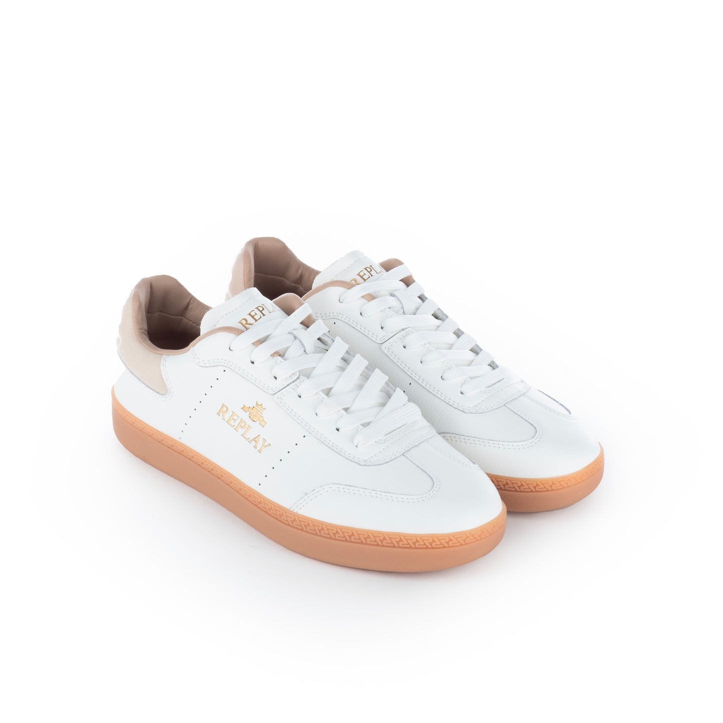 Ténis Homem Replay Branco com Sola Caramelo