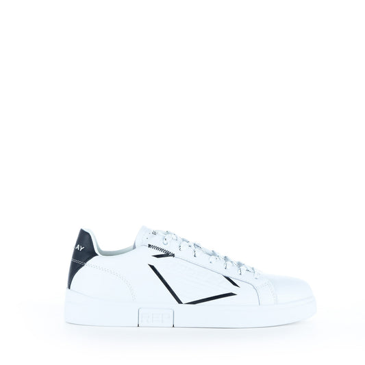 Ténis Homem Replay Branco com Detalhes Pretos e Logótipo Lateral