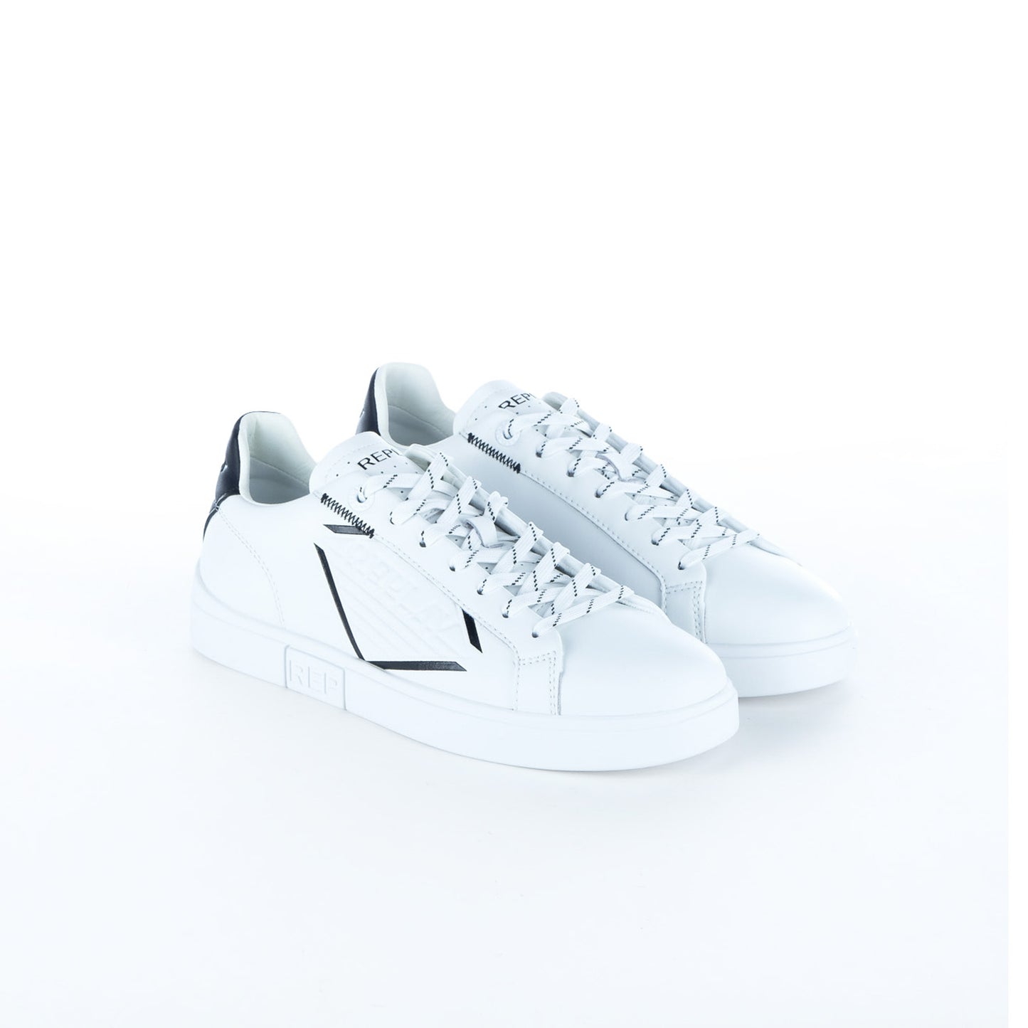 Ténis Homem Replay Branco com Detalhes Pretos e Logótipo Lateral