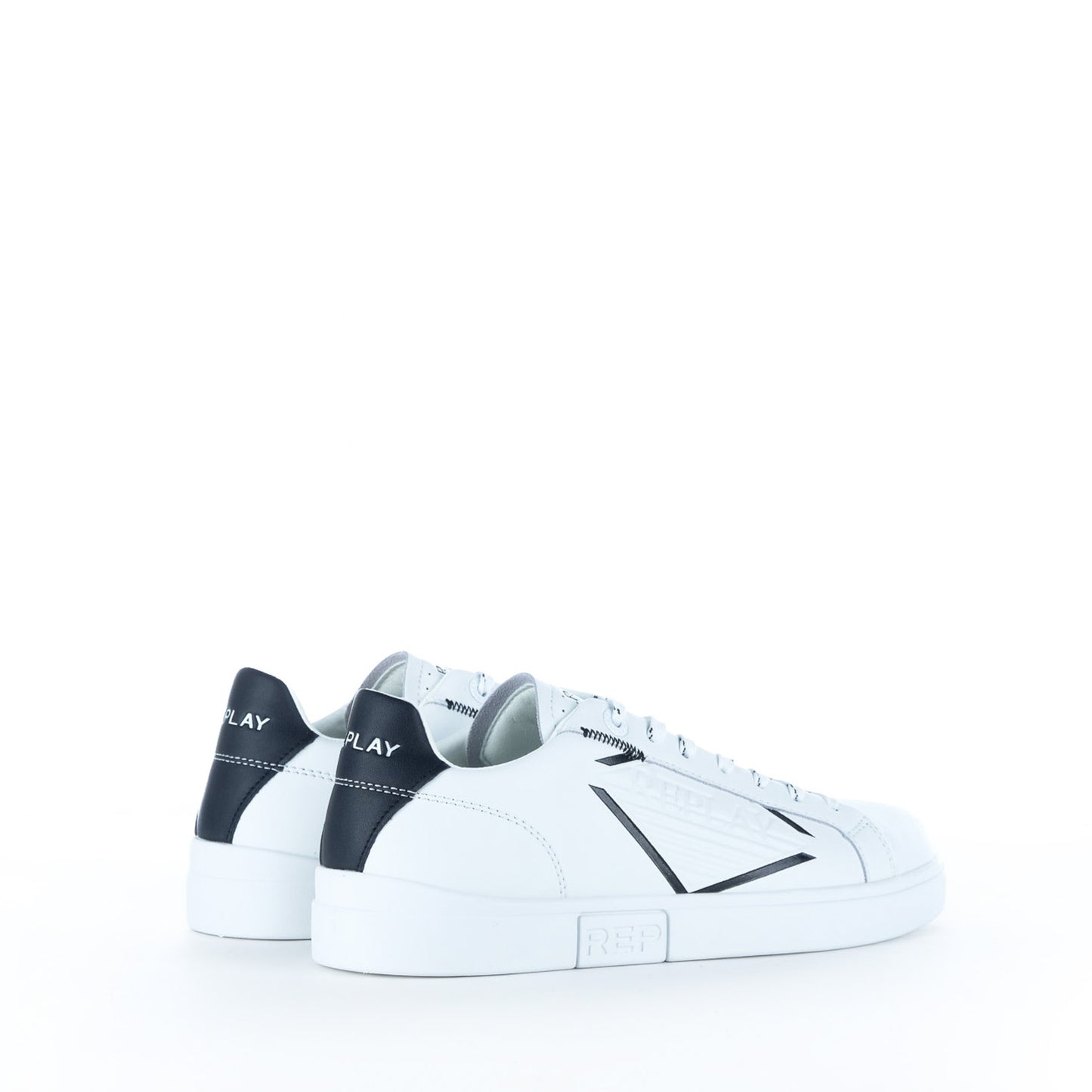 Ténis Homem Replay Branco com Detalhes Pretos e Logótipo Lateral