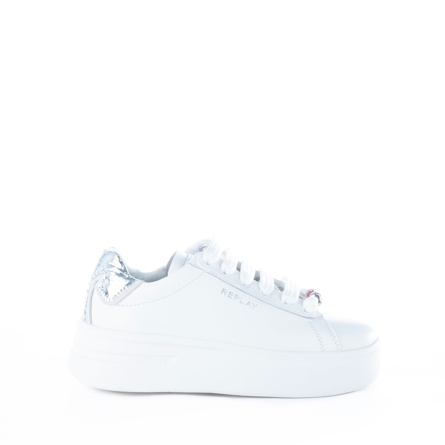 Ténis Mulher Branco com Detalhes Prateados Replay