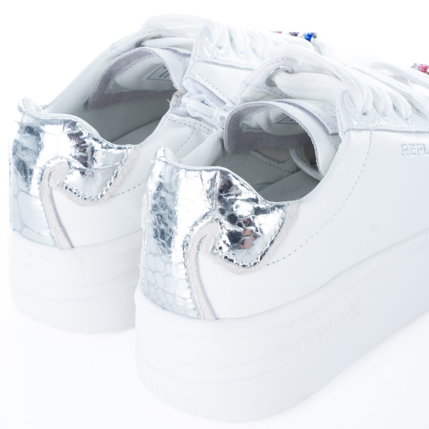 Ténis Mulher Branco com Detalhes Prateados Replay