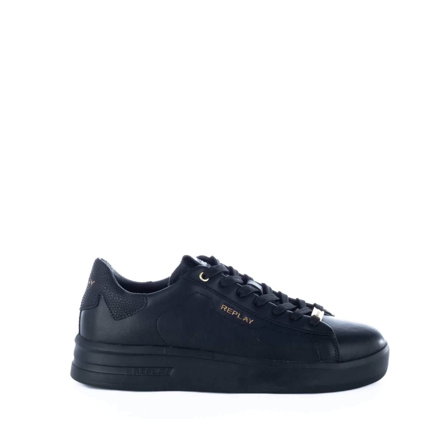 Ténis Homem Replay pretos com logo Dourado