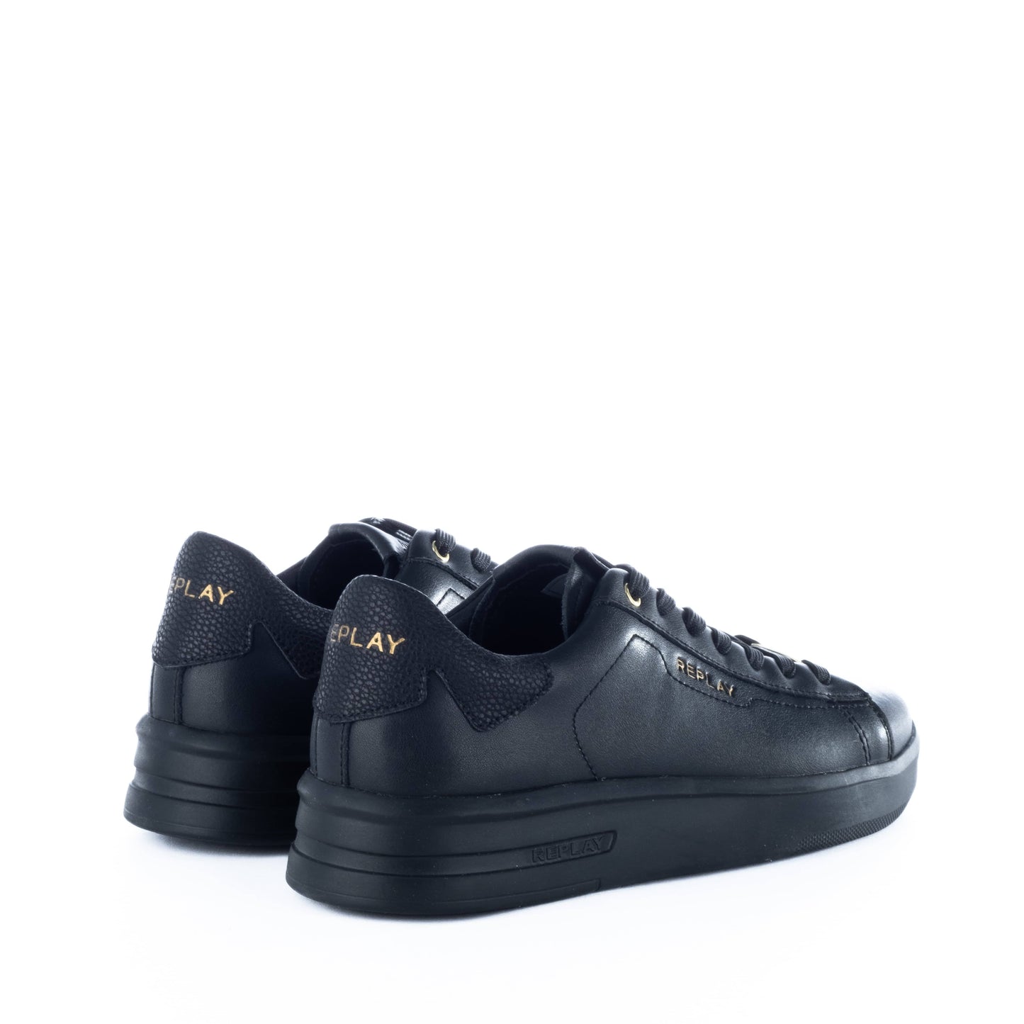 Ténis Homem Replay pretos com logo Dourado
