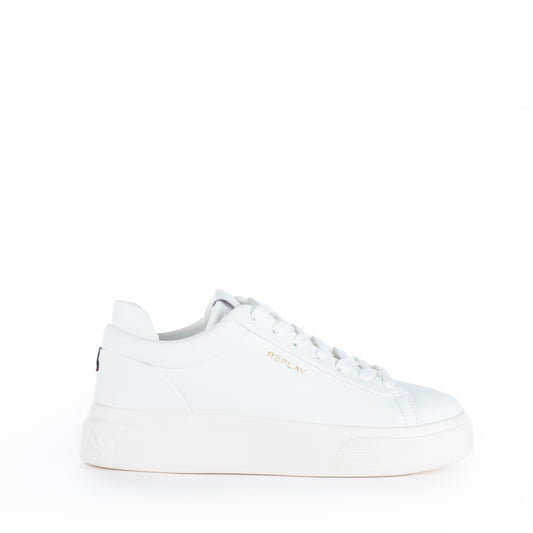 Ténis Homem Replay Branco com Detalhes Elegantes