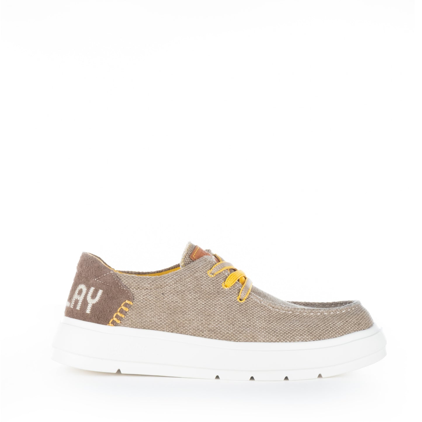 Sapatos Casuais Homem Replay Bege com Atacadores Laranja