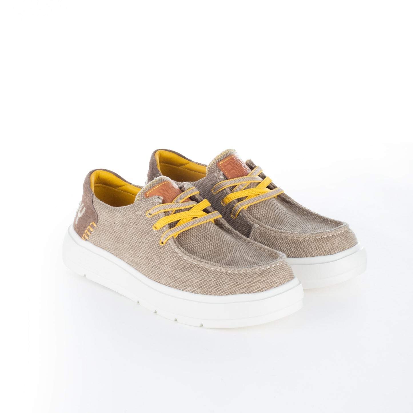 Sapatos Casuais Homem Replay Bege com Atacadores Laranja