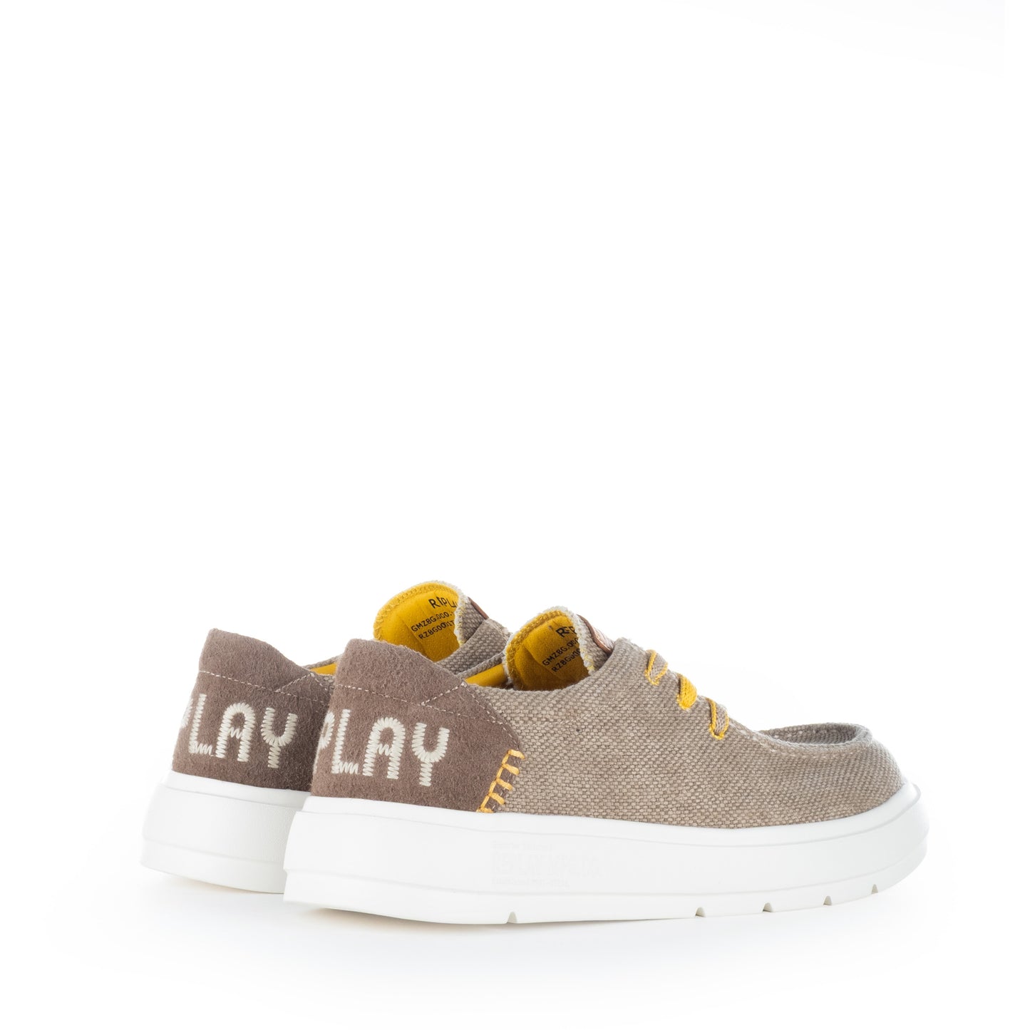 Sapatos Casuais Homem Replay Bege com Atacadores Laranja
