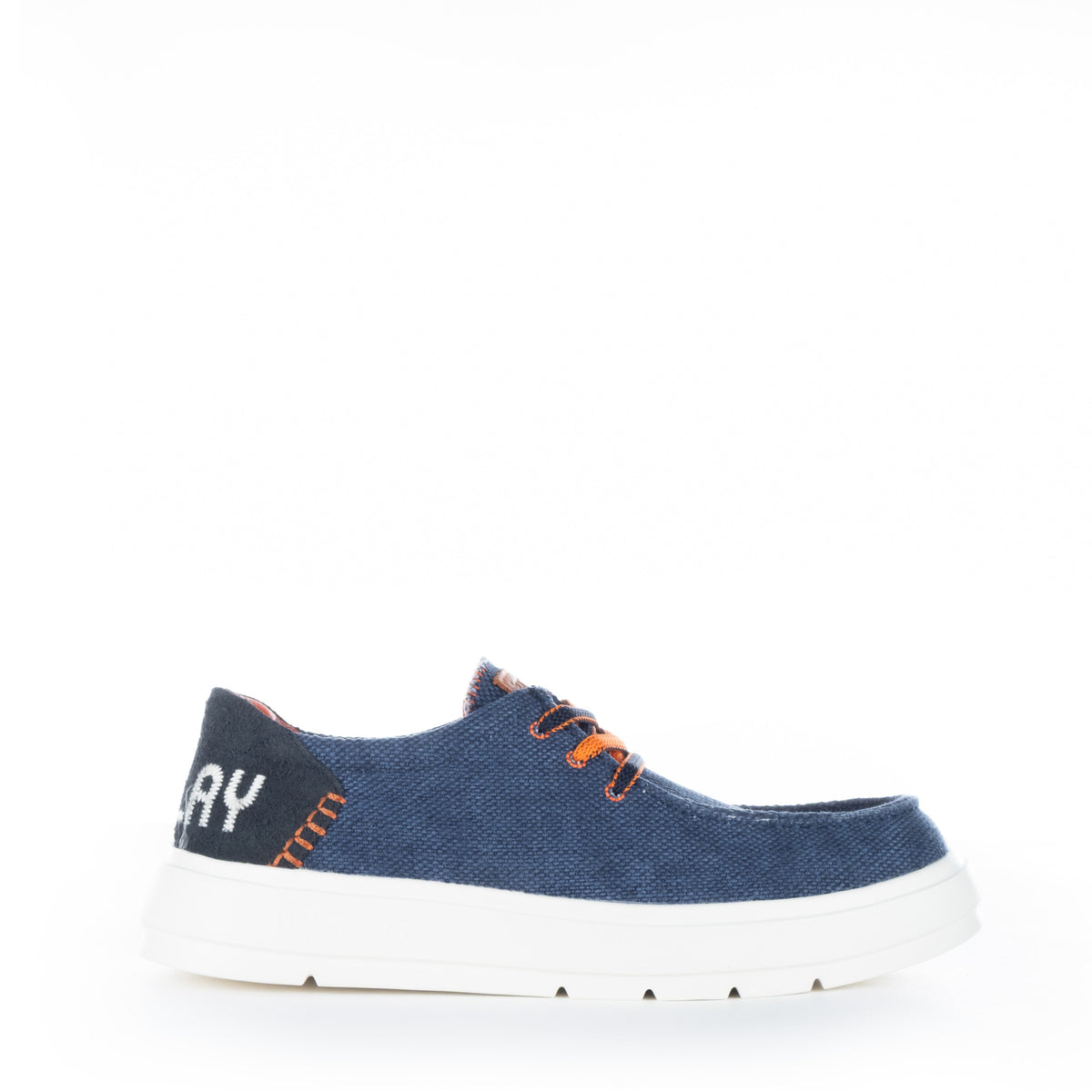 Sapatos Casuais Homem Replay Azul-Escuro com Atacadores Laranja