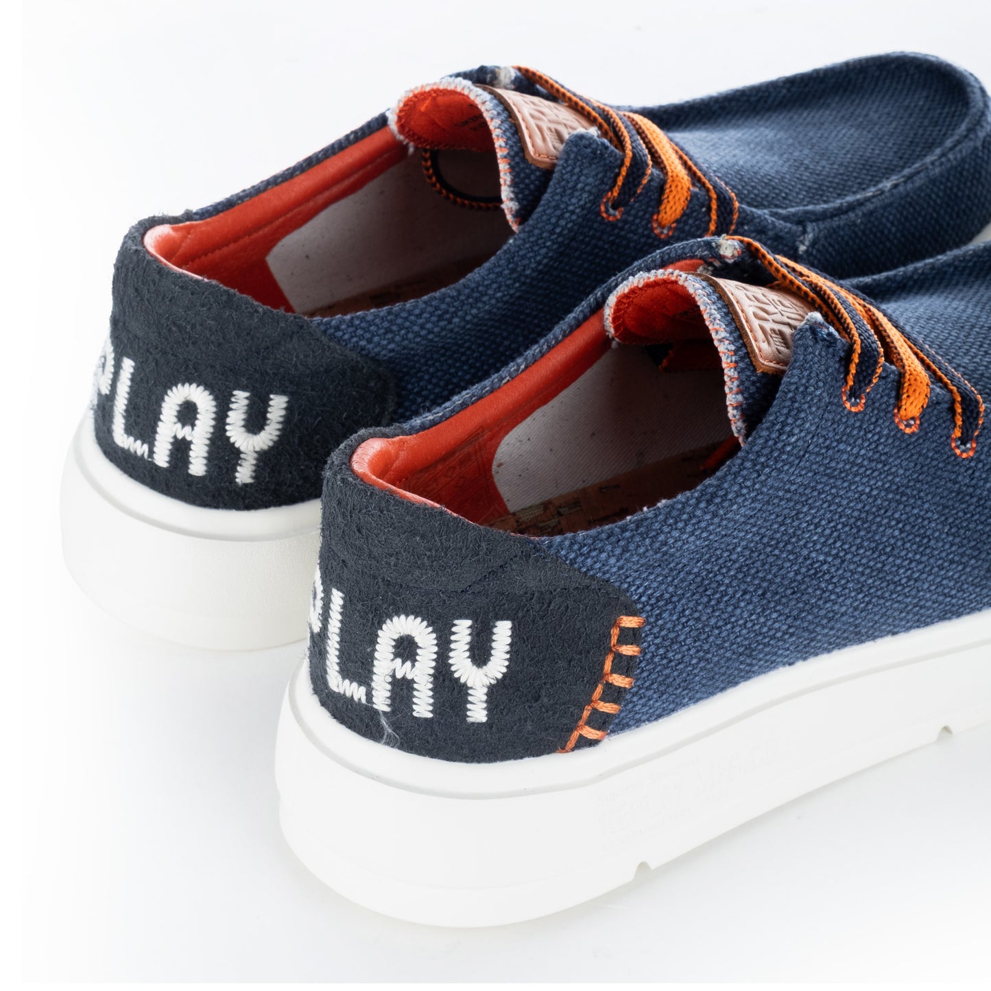 Sapatos Casuais Homem Replay Azul-Escuro com Atacadores Laranja