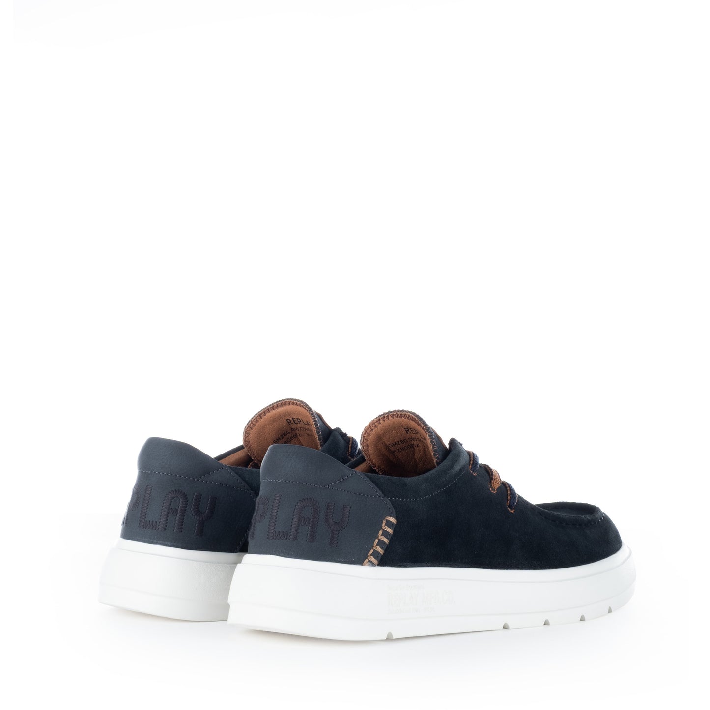 Sapatos Casuais Homem Replay Azul-Escuro com Sola Branca