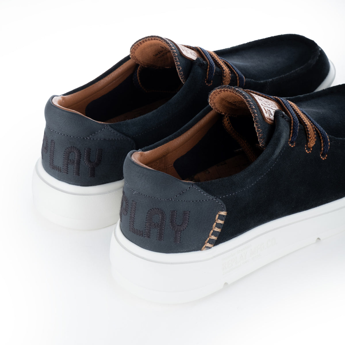 Sapatos Casuais Homem Replay Azul-Escuro com Sola Branca