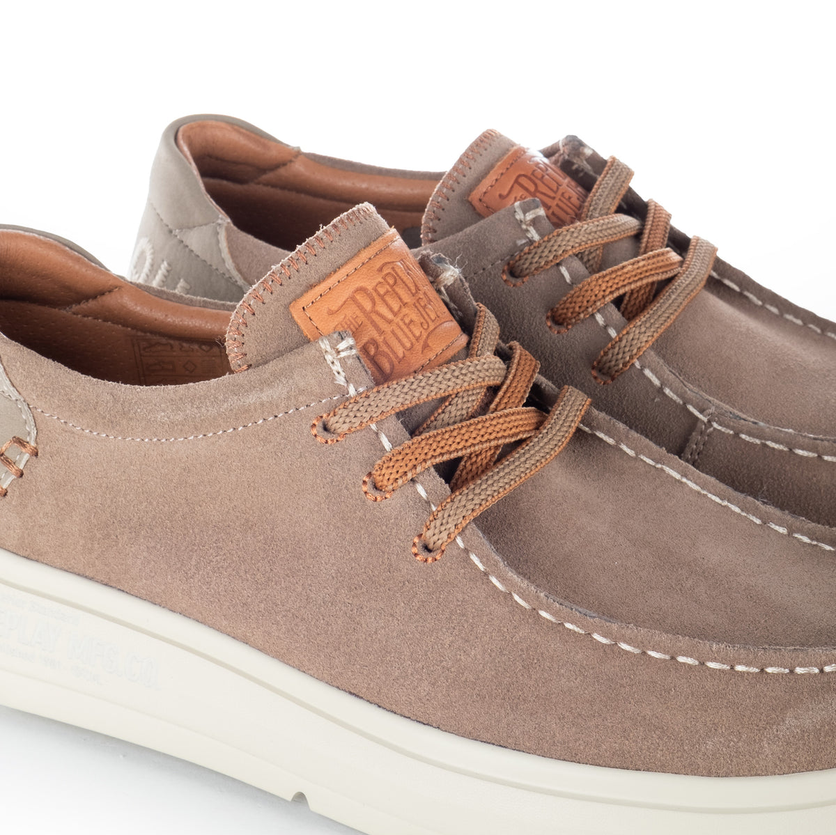 Sapatos Casuais Homem Replay Bege com Sola Branca