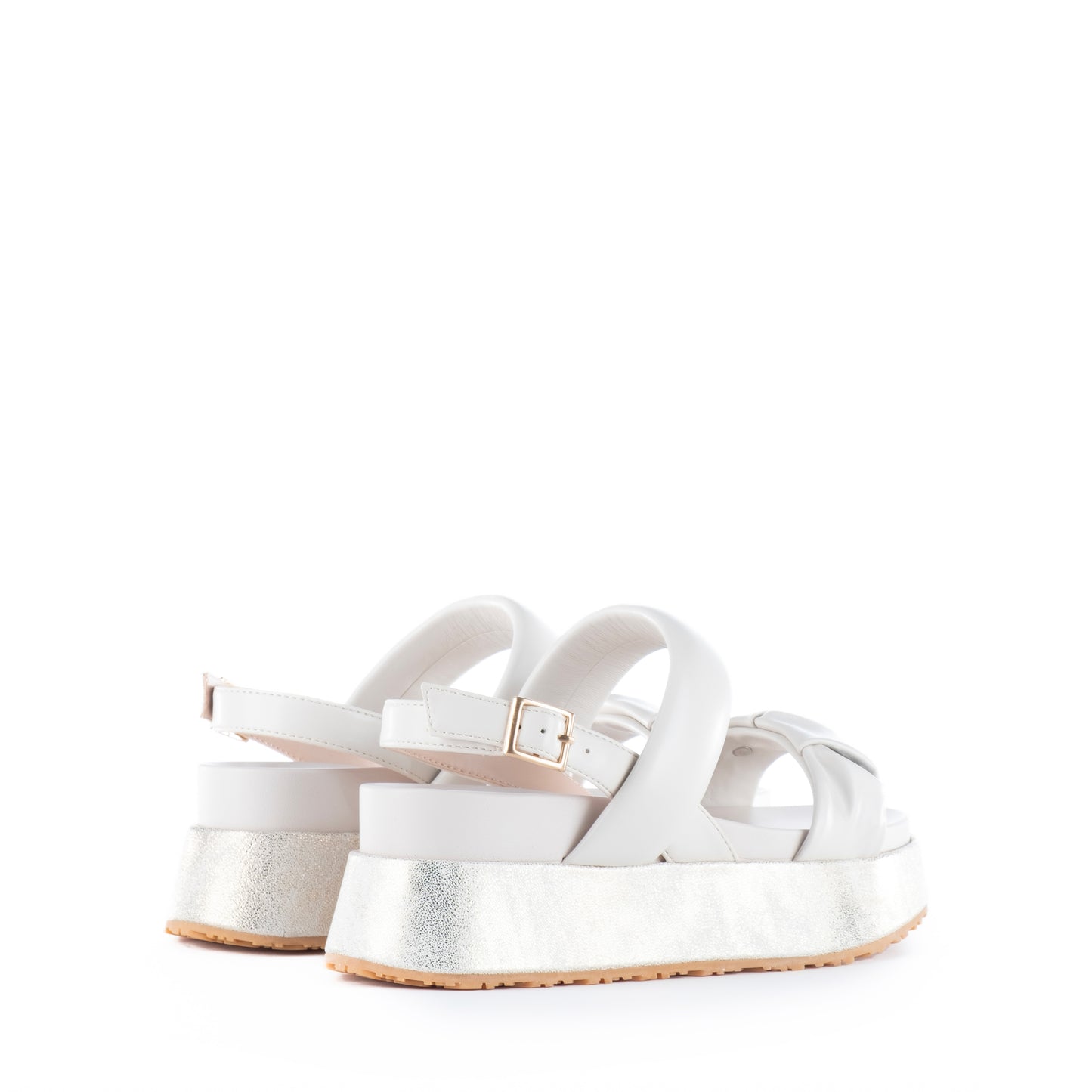 Sandálias Femininas Liu Jo Brancas com Plataforma e Detalhes Metálicos