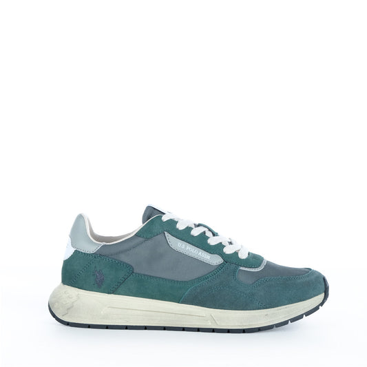 Ténis Homem U.S. Polo Assn. Verde e Cinzento com Atacadores Brancos