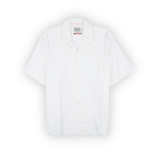 Camisa Masculina Scotch & Soda Branca Casual de Algodão com Botões