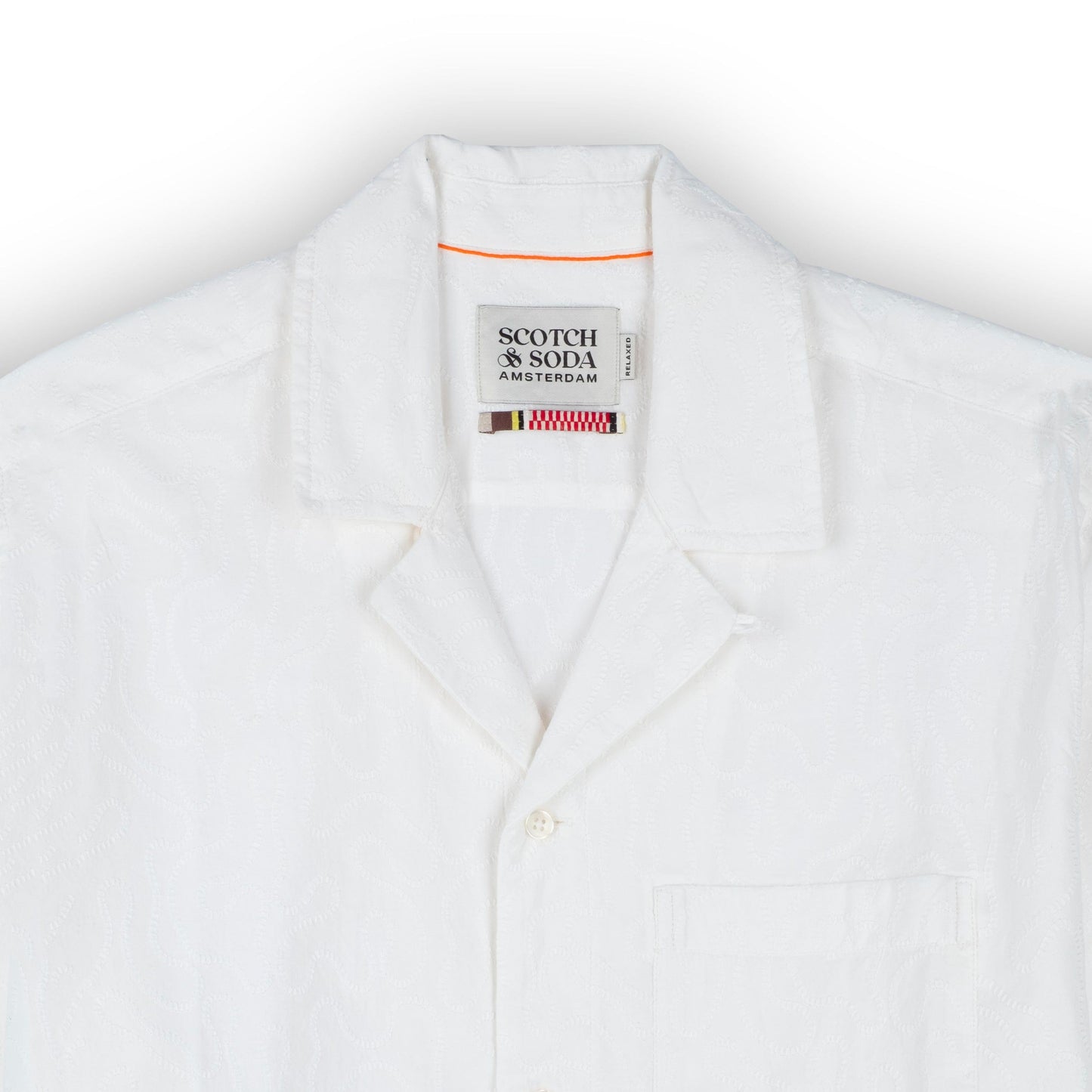 Camisa Masculina Scotch & Soda Branca Casual de Algodão com Botões