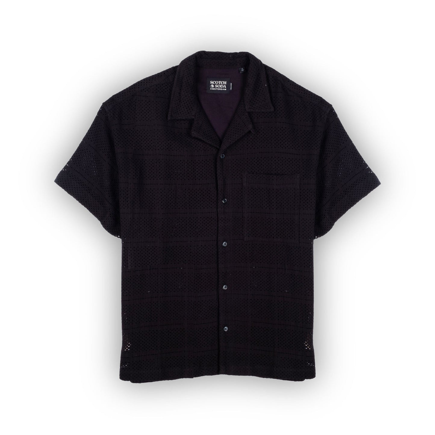 Camisa Masculina Scotch & Soda Preta com Detalhes Vazados