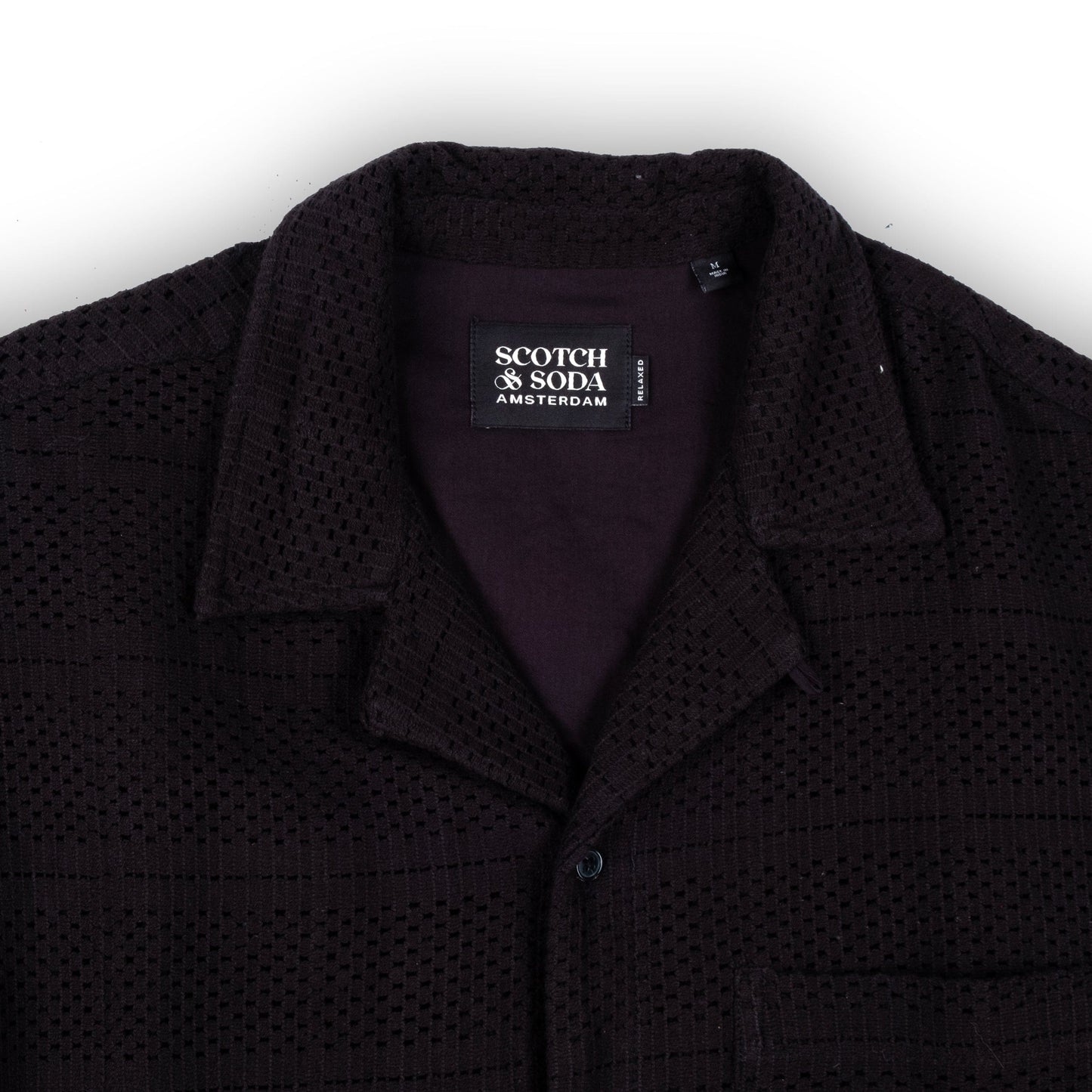 Camisa Masculina Scotch & Soda Preta com Detalhes Vazados