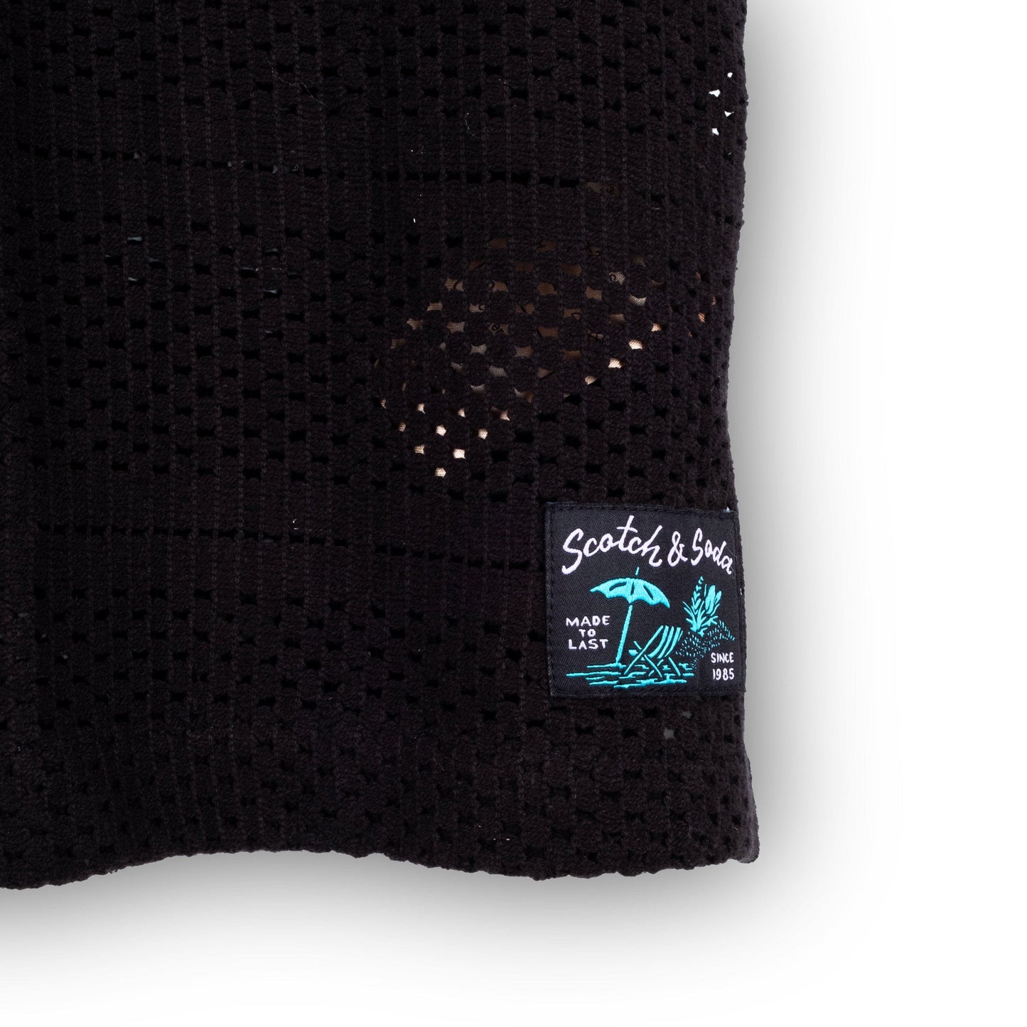 Camisa Masculina Scotch & Soda Preta com Detalhes Vazados