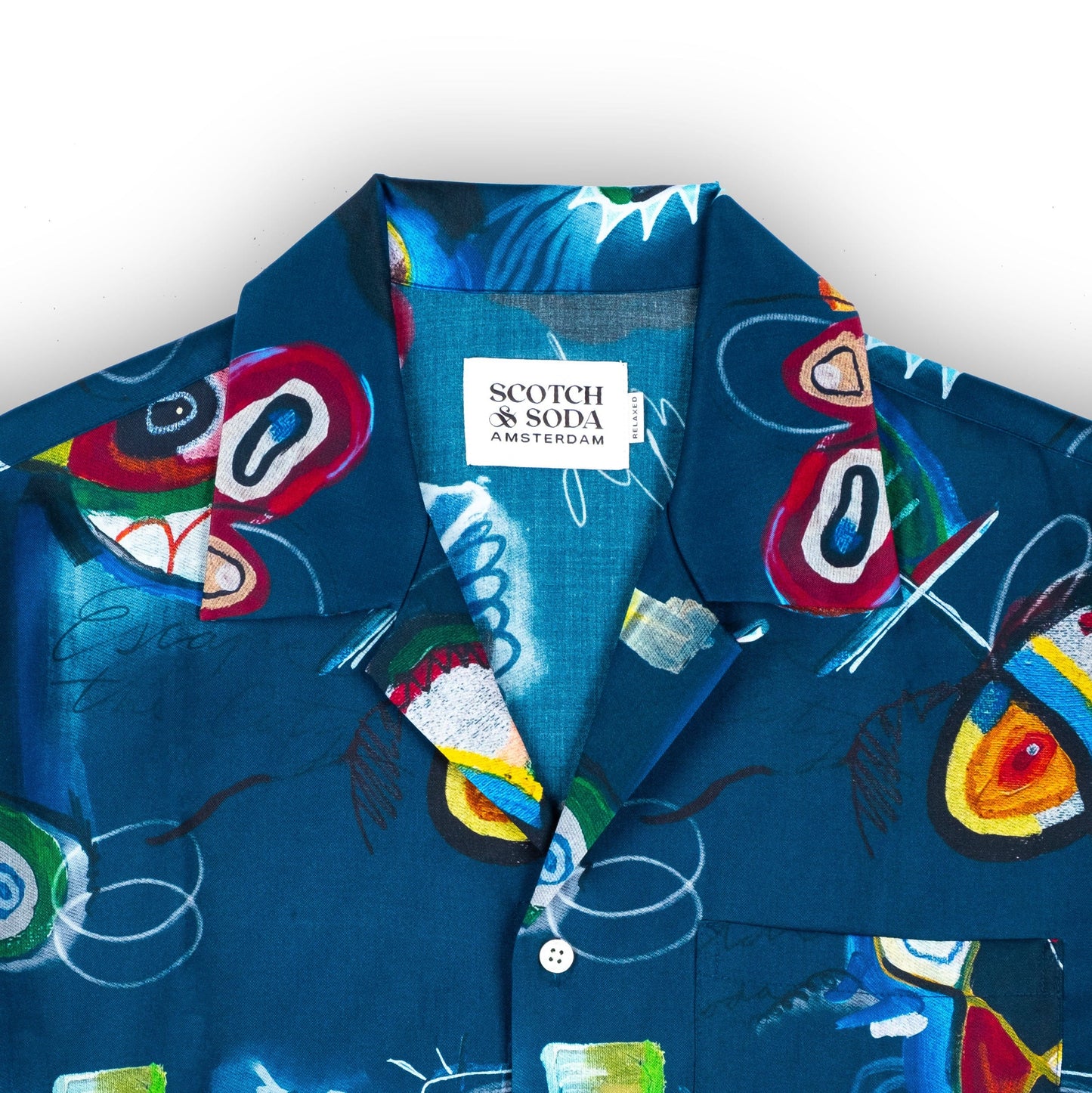 Camisa Masculina Casual Scotch&Soda Azul Estampada